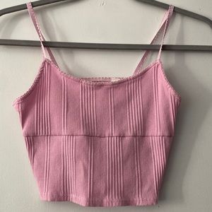 pink crop top